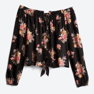 MASON & BELLE Kolleen Off the Shoulder Tie Front Top